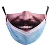 パーティー用品面白い笑顔のあごひげの男性フェイスマスクフィルターポケット女性のために再利用可能な再利用可能