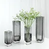 Vase Nordic Simple Japanese Pransparent Square Glass Vase Wholesale Living Room Flower Descoration