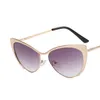 Vintage Cats Eye Women Hollow Out Sunglasses Brand Designer Pink Sun Glasses Metal Frame Mirror Lens Hot Eyewear 211