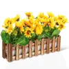 Dekoracyjne kwiaty symulowane dekoracje stolika słonecznego ślubnego sztuczny garnek