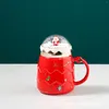 Kubki Kreatywny świąteczny kubek ceramiczny z pokrywką Nauczyciela Dail's Dift Water Water Poutenir Mug Event Coffee