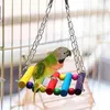Andra fågelförsörjningar Stege Bridge Färgglad träsvängning med metallkedja Hållbara tuggleksaker Hangings Pet Cage Accessoarer för papegojor