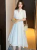 Party Dresses Summer White Chic Jacquard Hollow Out Midi Dress Women Short Sleeve Bodycon Robe 2024 Korean Fashion Elegant Luxury