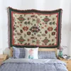 Carpets Red Double-sided Bohemian Bay Window Mat Retro Sofa Towel Couch Cushion Rug Travel Cover Tapestry Beach Blanket