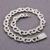 Hip Hop Sterling Sliver 15mm VVS Moissanite Diamond Cuban Link Chain för män