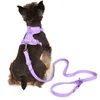 Dog Collars Reflective Harness Vest Adjustable Breathable Chihuahua Anti Breakaway PVC Puppy Clothes Pet Outdoor Walking