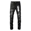 Lila jeans män byxor designer mode high street jeans smal fit denim mager jeans storlek 40 hip hop byxor