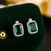 Novos jóias de jóias de jóias Earing s Pure Sier Esmeralda Incluste Brincos de diamante coreano Capto do estilo legal Brincos de ponta de ponta de ponta de prata 925 ENOGIÇÕES PARA MULHERES