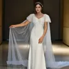 Bijoux de cheveux de mariage Femmes Cape Mzb22 Veille de mariée élégante avec ailes Sexy Halter Cape Pearls Mariage Bolero plus taille pour femmes