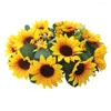 Dekorativa blommor krans vårdekor hem realistisk solros tema liten tusensköna plast kreativ hänge