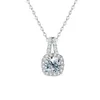 S925 Silver Tiffanyjewelry Heart Pendants Mo Sangshi Temperament Square Diamond Pendant Collar Chain Halsband Tiktok Live