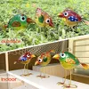 LEGIFO Garden Outside,funny Metal Glass Bird Decor for Indoor & Outdoor Set of 3,yard Decor,garden Art Statues Decorations,colorful and Patriotic