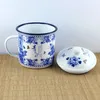 Wine Glasses Camping Mug Blue And White Porcelain Enamel Cup Retro Tea Old Style Coffee Chinese Traditional Drinking Water Travel