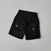 Nackt hohe Taille Pfirsich Hüfte nahtlose Fitness -Shorts mit Taschen Taschen Sport Lauftraining Danzhebehose 240508