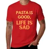 Herrtankstoppar pasta är bra liv ledsen t-shirt sommar tunga vikter anime kläder män grafik t-shirts roliga