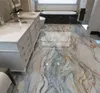 PVC Self -heaadhive Waterproof Wallpaper 3D marmurowe płytki podłogowe malowidła ścienne łazienka bez poślizgu papieru ścienne 3D podłogowe dekoracje domowe naklejki H2213652