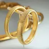 Wasserdichte goldplattierte Edelstahl -Mode -Schmuckarmbänder Hüfte hüpfen breit und schmale elastische Armbänder für Frauen Männer