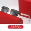 Fashion New Carter Box Lunettes de soleil en bois pour hommes Spring sans cadre Copper Heart Accessoires ACCESSOIRES