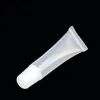 20pcs 빈 립글로스 튜브 컨테이너 화장품 포장 부드러운 플라스틱 투명 8ml 12ml 여행 스퀴즈 립글로스 튜브 PE 글로시 뚜껑 ciabu