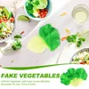 Декоративные цветы 3 шт овощи моделирование пищи модели фальшивый сердце в форме сердца реалистичный искусственный лист зеленый салат