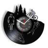 Horloges murales Bicycle de vélo de saleté Vintage Vinyl Record Horloge murale silencieuse Patication de mur suspendue
