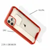 Casos anti-Drop de grau militar TPU de acrílico transparente à prova de choque para iPhone 15 14 13 12 11 Pro xr xs máx.