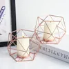 Kaarsenhouders Europeaan geometrische kandelaar Gold middelpunt Creatief handgemaakte gekleurde Centros de mesa para comedor kaarsen