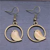 Boucles d'oreilles en peluche 1pair oiseau mâle couple couple pendentif pendentif bijoux de fabrication