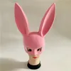 Mask Bunny Long Party Costume Ears Cosplay Pink/Black Halloween Masquerade Rabbit Masks S s