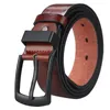 Ceinture masculine vintage décontractée ceinture noire de boucle noire étudiante en cuir polyvalent