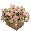 Fiori decorativi 2pc mini seta rosa Silk artificiale fiore rosa rosa piccolo vaso vaso per matrimoni decorazioni per feste di natale