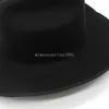 9.5 cm duży brzeg etniczny kowbojowy kapelusz mody elegancki unisex solidny kolor Jazz Hat z dekoracją Western Cowboy Hats