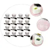 Disposable Cups Straws 50 Sets Heart Shape Dessert Cup Ice Cream Jelly One-off Mousse