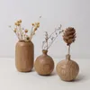 Vazen mini houten vaas natuurlijke houten textuur germanische stijl imitatie keramische bloempot voor huistafel bruiloftsfeestdecoratie