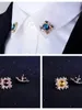 Brooches Fashion Crystal Cross Brooch Broch Broch Hingestone Shirt Collar Pins and Luxulry Jewelry Gifts For Women Men Accessoires