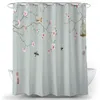 Shower Curtains Flower Bird Waterproof Bathroom Decor 3D Printed Fabric With Hooks Decoration Curtain