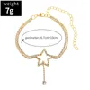 Anklets Women Double-layer Rhinestone Anklet Shining Star Beach Ladies Jewelry Wholesale