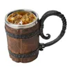 Tasses viking bière tasse de consommation d'alcool universel en bois en bois braveges en acier inoxydable tasse de tasse main