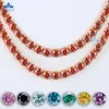 Cheapest Price 1Ct 6.5Mm Iced Out Necklace Not Change Color Garnet Pink Yellow Blue Green Black Moissanite Link Chain