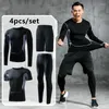 Zestawy biegowe Kompresyjne garnitur Set Set Gym Fitness Fitness Sportswear Oddychające rajstopy do koszykówki na zewnątrz bieliznę treningową