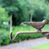 Estatuetas decorativas para a mãe europeia Mãe e Baby Birds On Branch Design Ferro Ferro fundido Decoração de jardim de parede Plantador de vaso de flores montado na parede