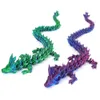 30 cm Nouvel An 3D Imprimé Dragon Figures Toys Anti-Stress Multi-articulées Mothon Mothable Handd Hands Articule Dragon jouet pour la table de table à domicile Decoration 087