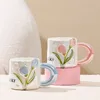 Tassen Tulip Becher kreativer Keramik Tasse Handgeschenk Schönes Paar Kaffeewasserlehrer Tag Geburtstag