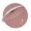 NIEUW 16 Bone vaste kleur Kleine frisgekleurde lijm driedelige zon houten handgreep advertentie geschenk paraplu