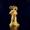 Dekoracyjne figurki chińska taoistyczna mitologia wedyjska statua Buddha żywica statua pozłacana Guardian Demon Skarbnik miasta Bezpłatny statek