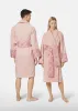 Kadife bornoz tasarımcıları barok moda pijamalar erkek kadınlar mektup jacquard baskı barocco baskı kolları şal yaka cep kemeri 100% pamuk2023