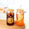 Bicchieri da vino simpatici floreali carini 3d stampa 3d da 16 once di vetro muratore bombe d'acqua con coperchio di bambù estate bevendo caffè