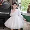 Girl Dress's Girl's Gorge Performance Press 3 типа толщины с длинным рукавом Collocation Collocation Высокий воротник до колен