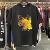 Лучшее мастерство Rhude Mens T Roomts Summer Fi Tshirts Street Casual с коротким рукавом пляжного стиля Tees Cott Printing Shirt 23SS A124 Z5PD##