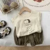 Zestawy odzieży Zestaw odzieży dla niemowląt Zestaw odzieży Koreańska Dziecko Zestaw Baby Printed Top+Shorta